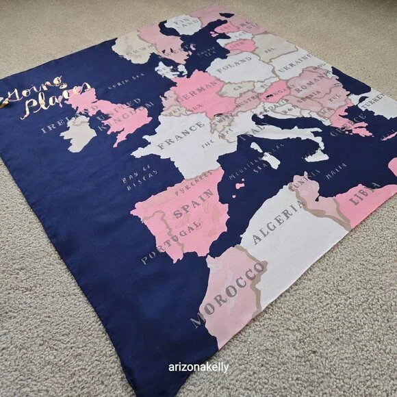 NWT kate spade Silk Scarf Map Europe "Going Places" - Picture 6 of 9